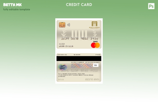 Модерен стил шаблон за мастер дебитна картичка на Централната банка на Доминикан